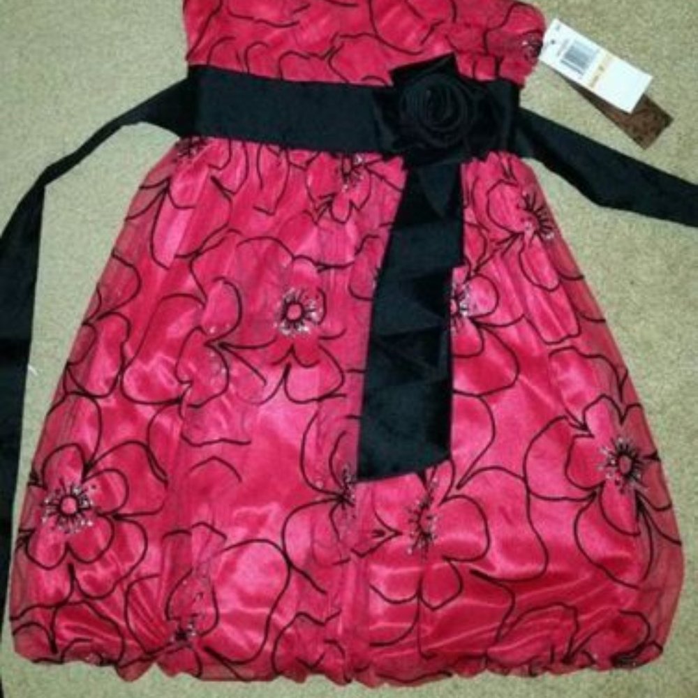 Gorgeous red and black girls dress size 7 - NWT - Picture 2 of 3